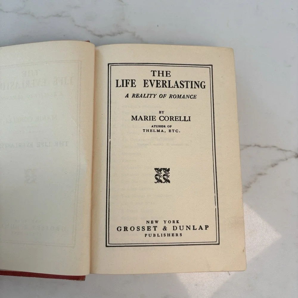 The Life Everlasting by Marie Corelli Hardcover Romance Grosset & Dunlap